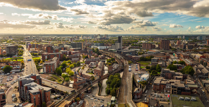 Một góc nhìn xuống Manchester.