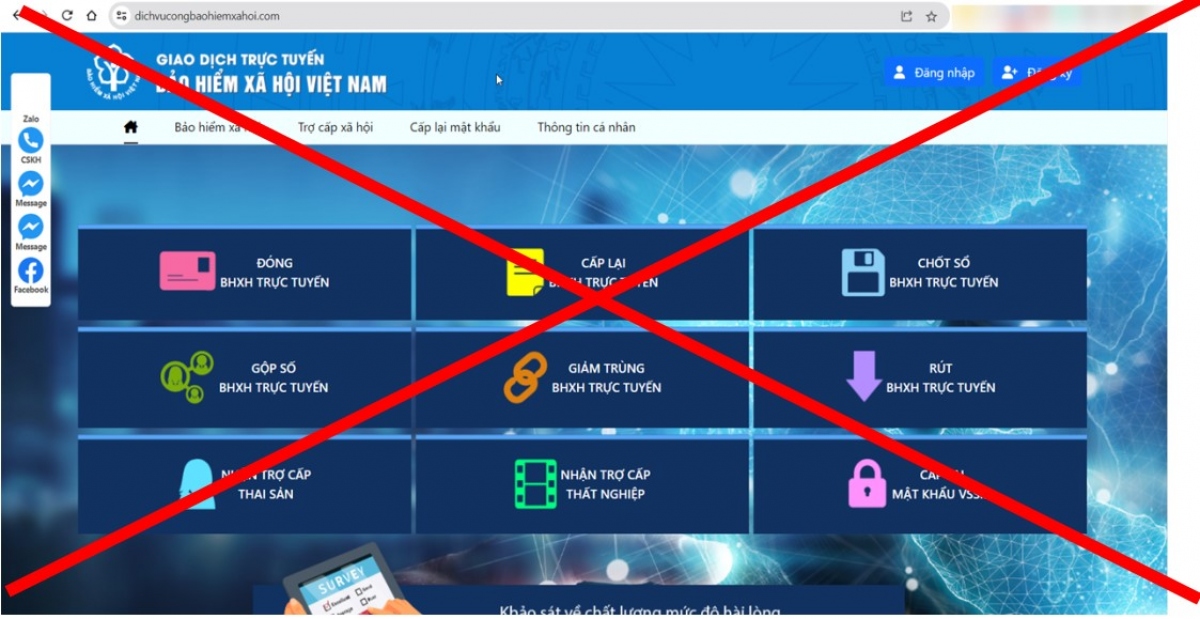 xuat hien web gia mao cong dich vu cong nganh bhxh viet nam hinh 1