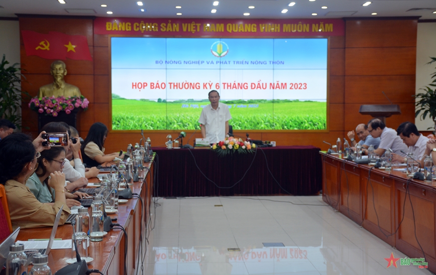  Quang cảnh buổi họp báo sáng 3-7