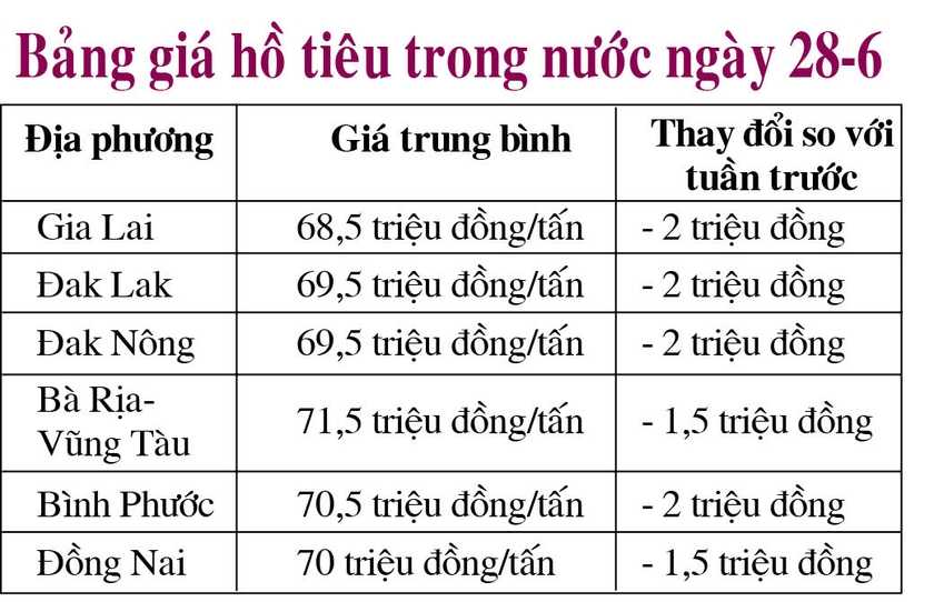 Hồ tiêu trong nước giảm 2 triệu đồng/tấn so với tuần trước  ảnh 1