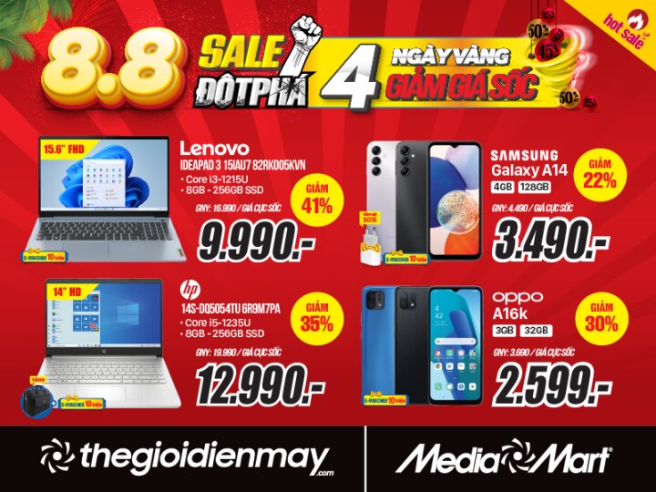 8/8 MediaMart sale đột phá, 4 ngày giảm giá sốc - 5