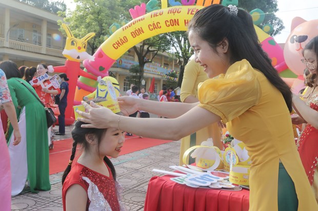 Bộ trưởng Nguyễn Kim Sơn khẳng định nhà giáo là tài sản quý nhất của ngành. (Ảnh: PV/Vietnam+)