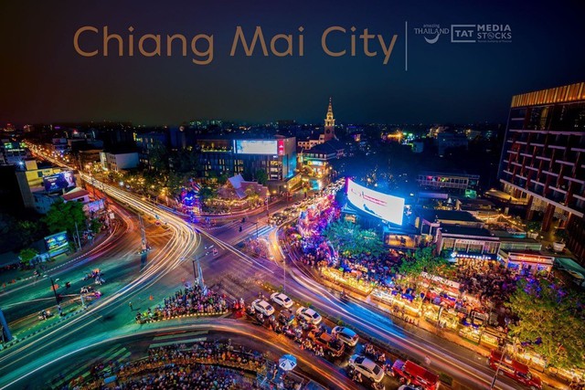 Một góc phố đêm Chiang Mai. Nguồn: Tổng cục Du lịch Thái Lan