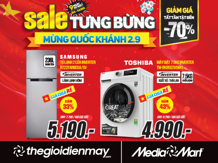 MediaMart Sale tưng bừng mừng Quốc khánh, giảm giá lên đến 70% - 2