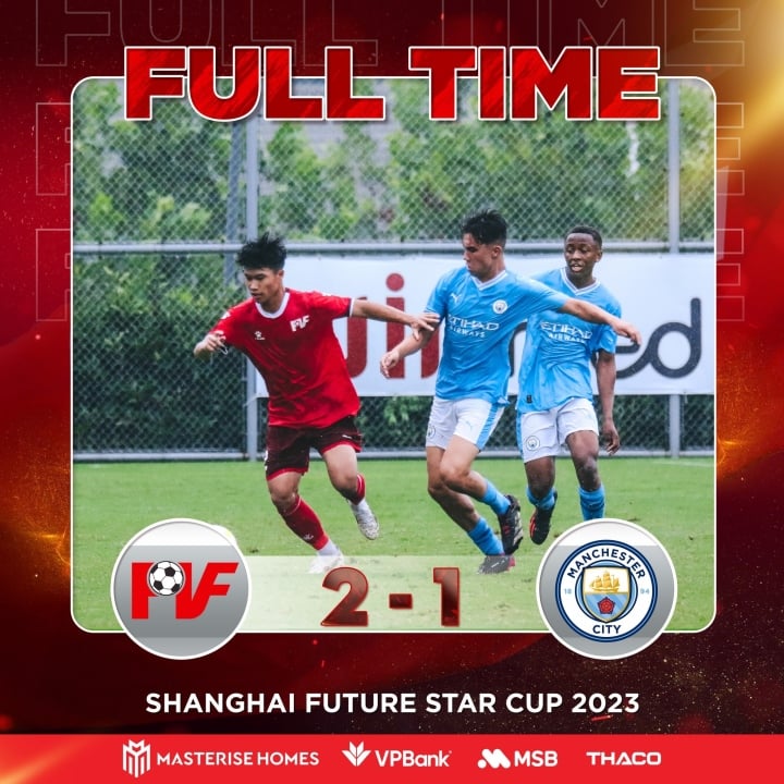 Đội U16 PVF thắng U16 Man City với tỉ số 2-1.