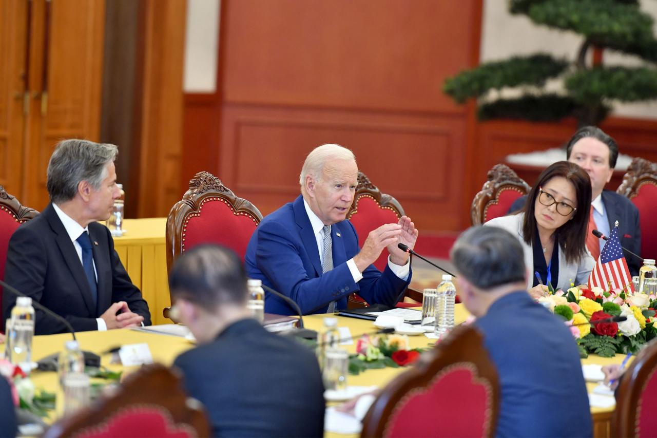 [Ảnh] Tổng Bí thư Nguyễn Phú Trọng hội đàm với Tổng thống Hoa Kỳ Joe Biden ảnh 5