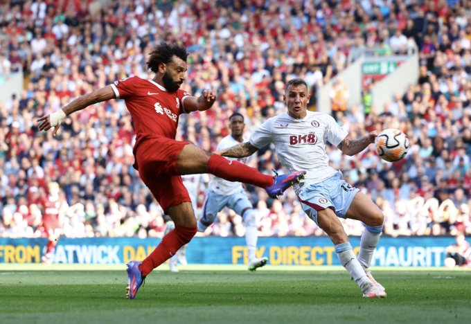 Salah ghi bàn, ấn định chiến thắng 3-0 cho Liverpool. Ảnh: Reuters