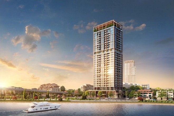 Tòa tháp Panoma 2 của Sun Cosmo Residence Da Nang nằm bên bờ sông Hàn thơ mông. Ảnh phối cảnh minh họa. ảnh 3