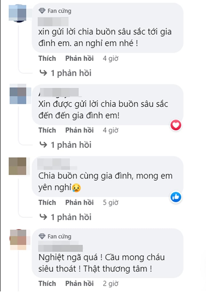 Nhiều người bày tỏ sự thương xót trước sự ra đi của nữ sinh. (Ảnh chụp màn hình)