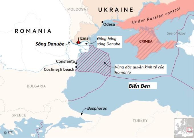 Vị trí sống Danube và khu vực Biển Đen. Đồ họa: FT