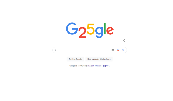 Google Doodle mừng sinh nhật thứ 25 của Google.