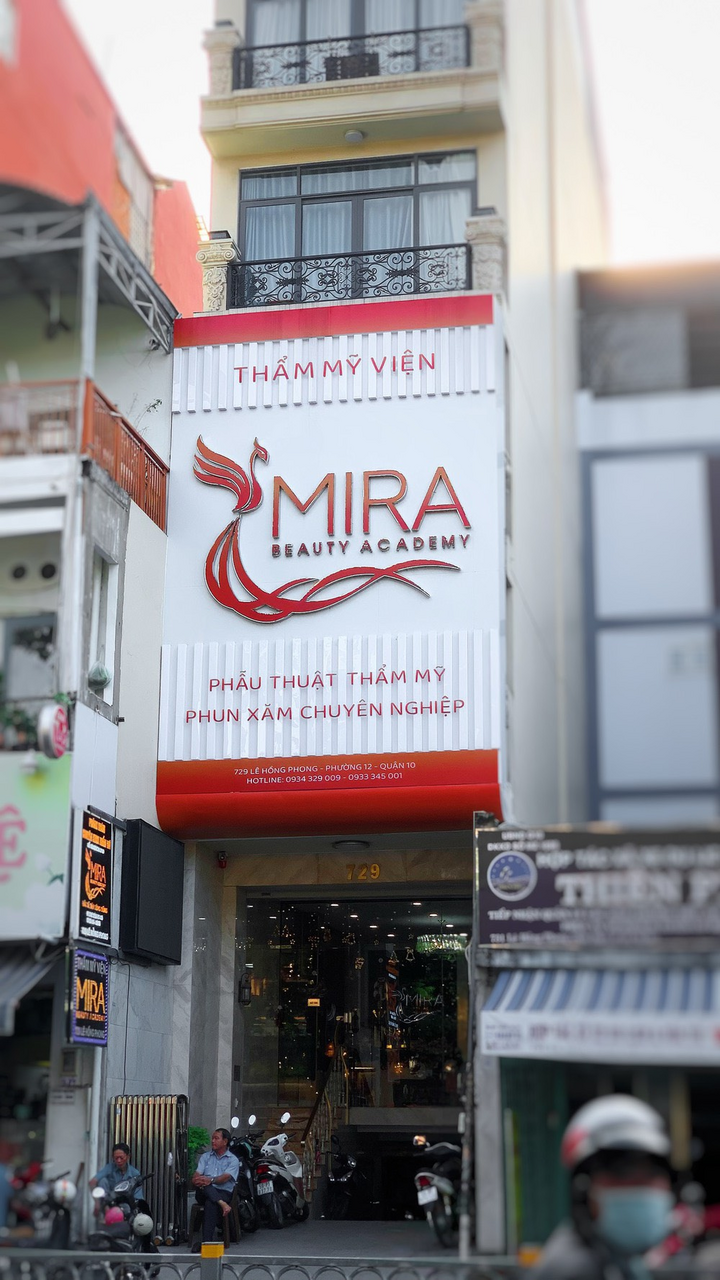 Thẩm mỹ viện Mira Beauty Academy tại 729 Lê Hồng Phong, phường 12, quận 10, TP.HCM.