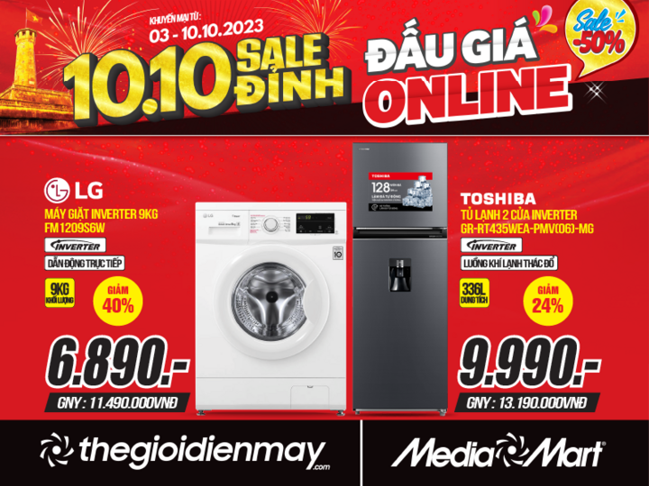 MediaMart siêu sale 50% hàng điện máy, công nghệ dịp 10.10 - 2