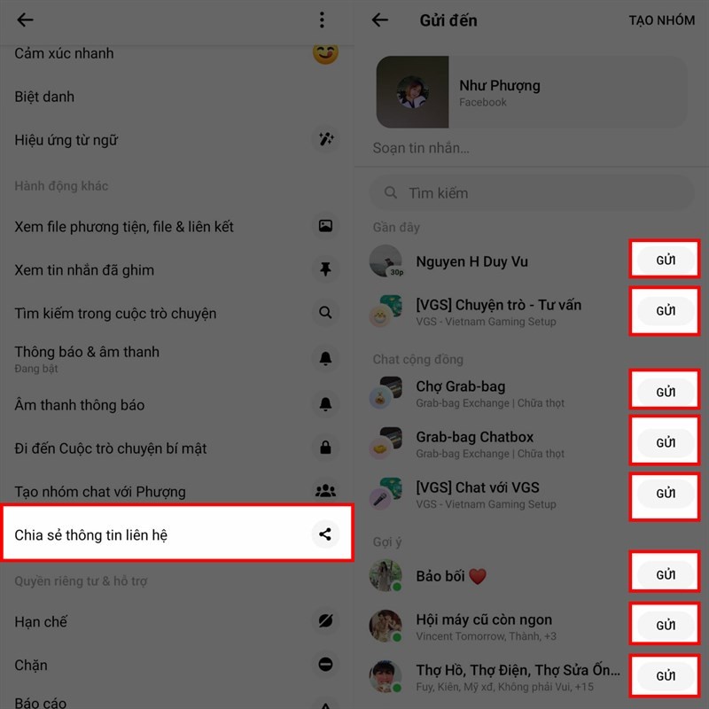 Cách chia sẻ thông tin Messenger của người khác nhanh chóng