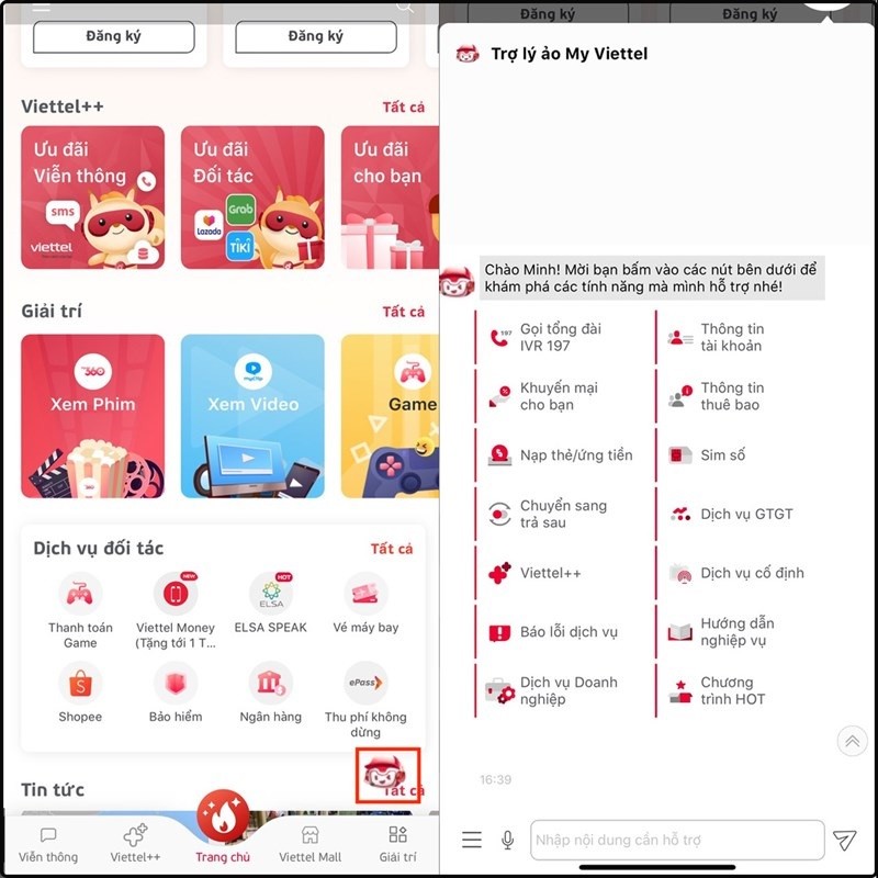 Sử dụng trợ lý ảo My Viettel để được hỗ trợ chính xác hơn
