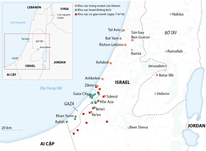 Cục diện chiến sự Israel - Hamas. Đồ họa: CNN