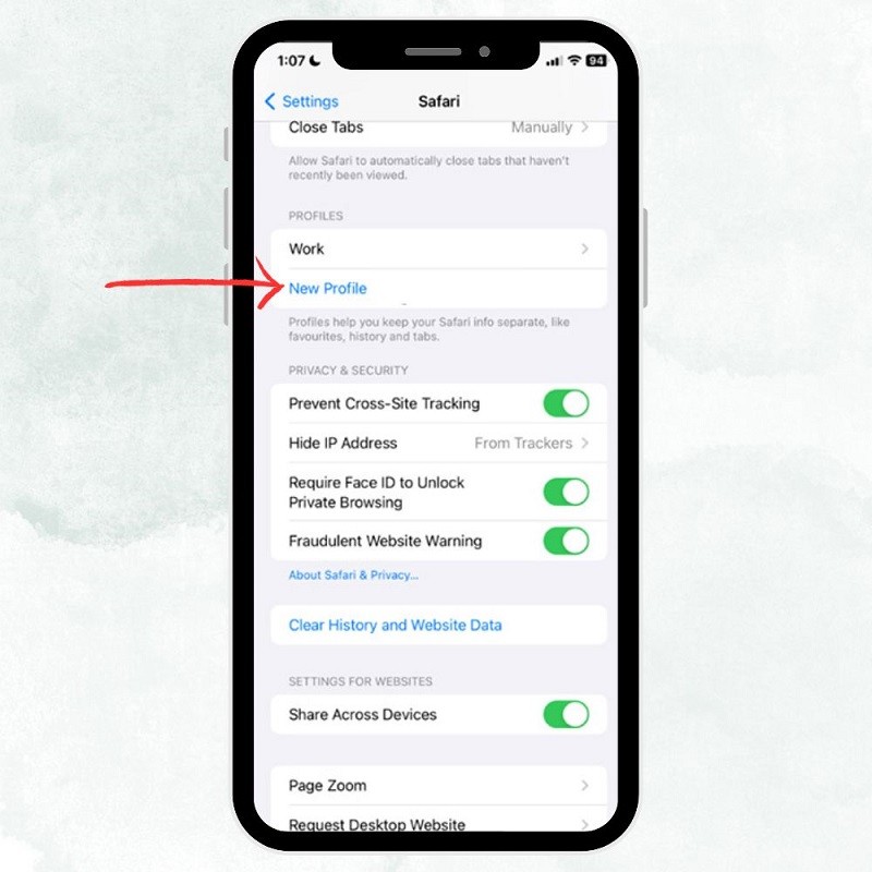 Hướng dẫn cách thiết lập hồ sơ Safari trên iOS 17
