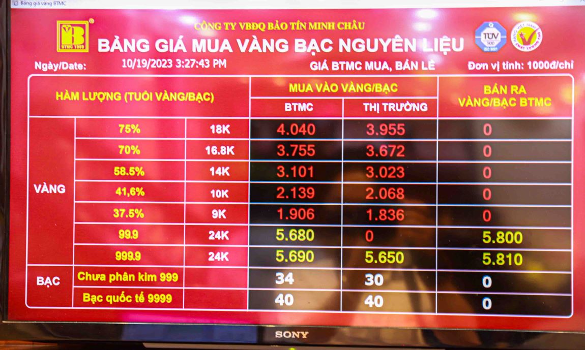 Giá vàng trong nước vẫn đang neo ở ngưỡng cao. Ảnh: Phan Anh