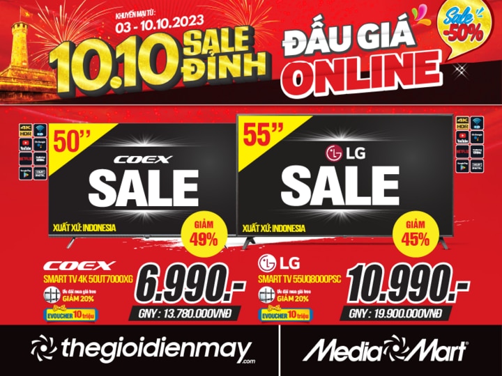 MediaMart siêu sale 50% hàng điện máy, công nghệ dịp 10.10 - 1