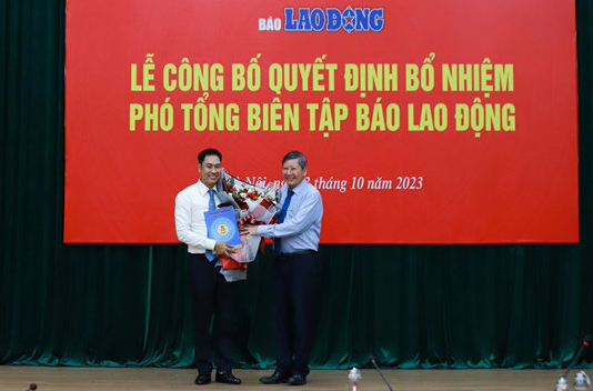 trao quyet dinh bo nhiem ong nguyen duc thanh giu chuc pho tong bien tap bao lao dong hinh 1