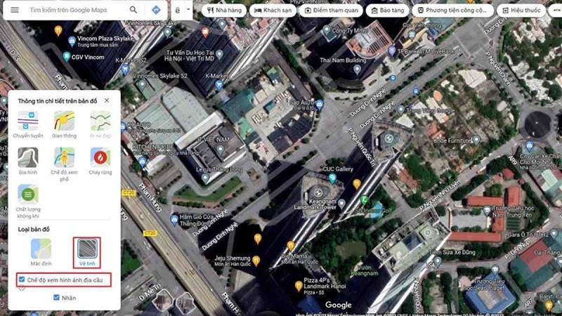 Xem Google Maps vệ tinh siêu đơn giản trên điện thoại và máy tính