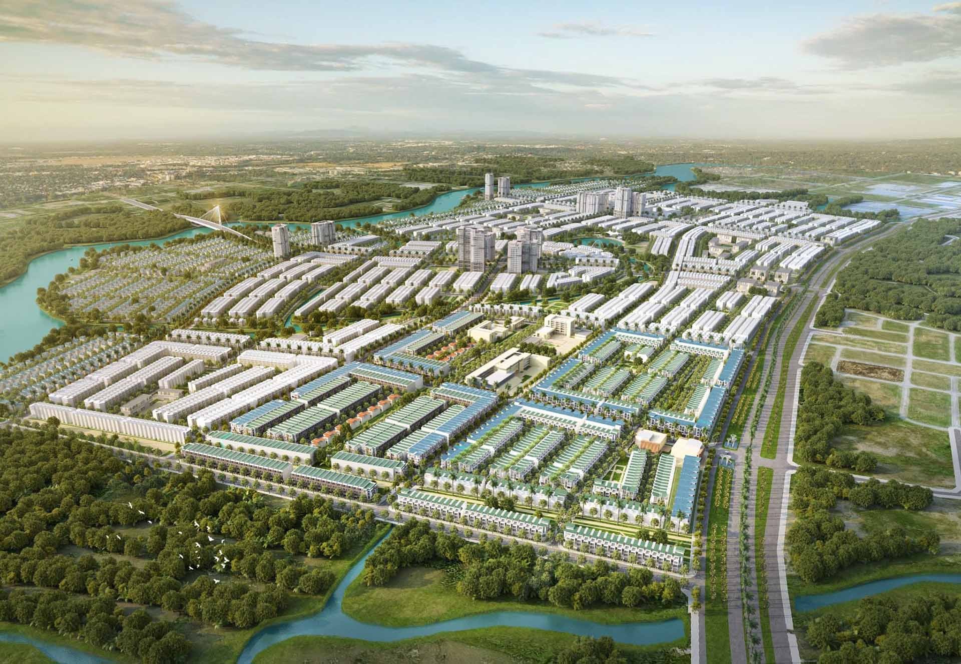 Phối cảnh tổng thể dự án T&T City Millennia tại Long An với quy mô 276 ha.