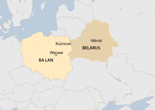 Vị trí Ba Lan và Belarus. Đồ họa: BBC