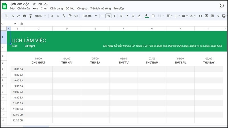 Cách tạo lịch công việc trên Google Sheets cực nhanh mà bạn có thể cần