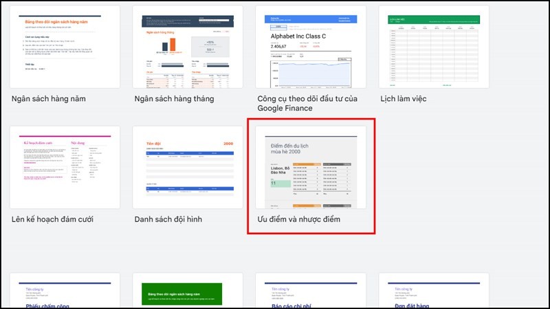 Cách tạo bảng so sánh bằng Google Sheets nhanh chóng, đơn giản