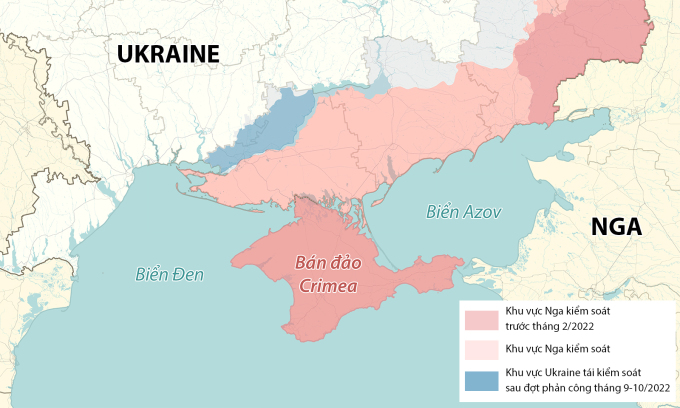 Bán đảo Crimea và khu vực xung quanh. Đồ họa: RYV