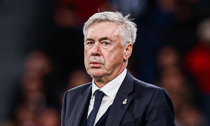 HLV Ancelotti trong trận Real thắng Braga 3-0 ở lượt bốn bảng C Champions League trên sân Bernabeu ngày 8/11. Ảnh: X / realmadrid