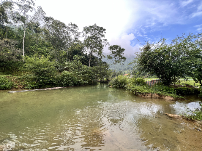 Một góc suối Bướt, con suối chảy ngang qua bản khoảng 3 km, cũng là phạm vi dân làng cấm đánh bắt cá. Ảnh: Hồng Chiêu