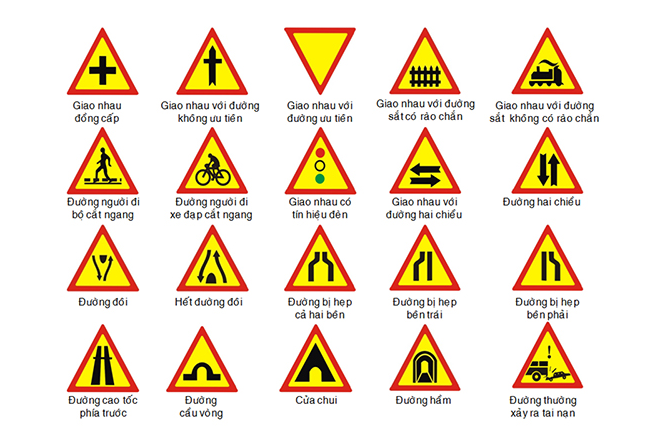 Biển báo giao thông hình tam giác có ý nghĩa gì?