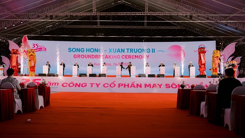 Lễ khởi công Nhà máy Sông Hồng – Xuân Trường 2. Ảnh: Công ty Cổ phần May Sông Hồng