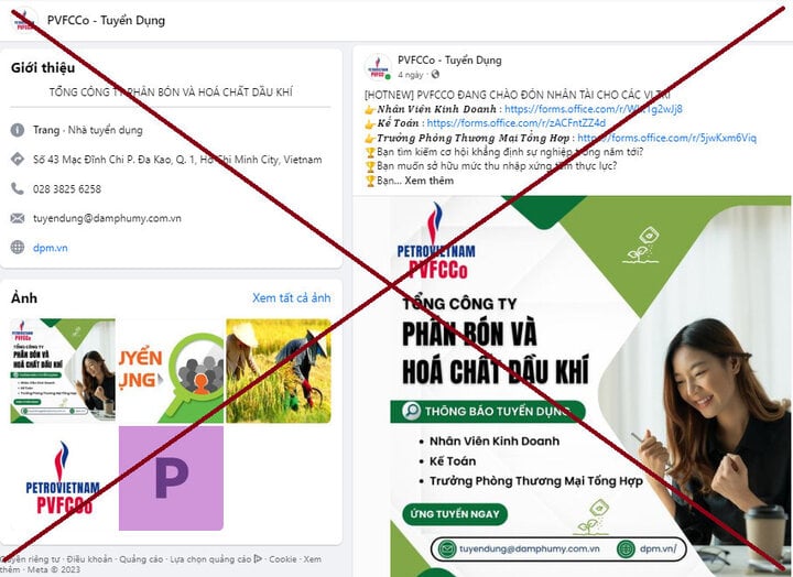 PVFCCo cảnh báo thông tin giả mạo tuyển dụng nhằm lừa đảo - 1