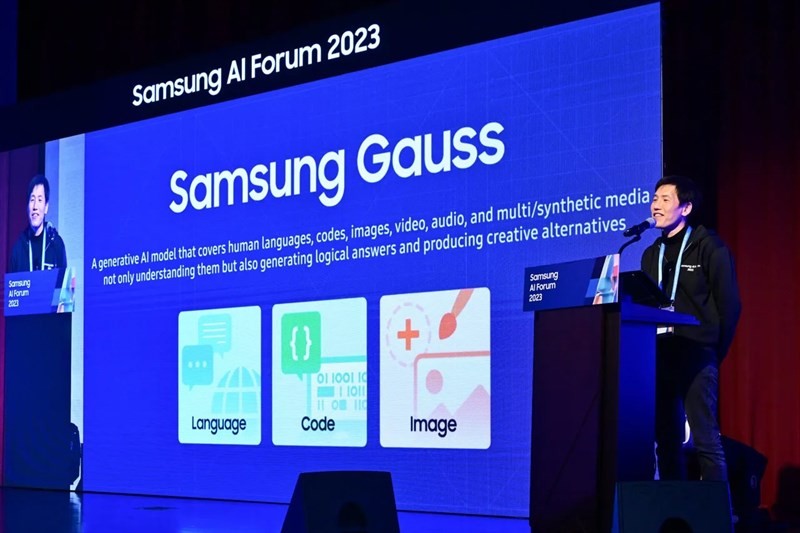 Samsung công bố mô hình AI Gauss tại sự kiện Samsung AI Forum 2023.