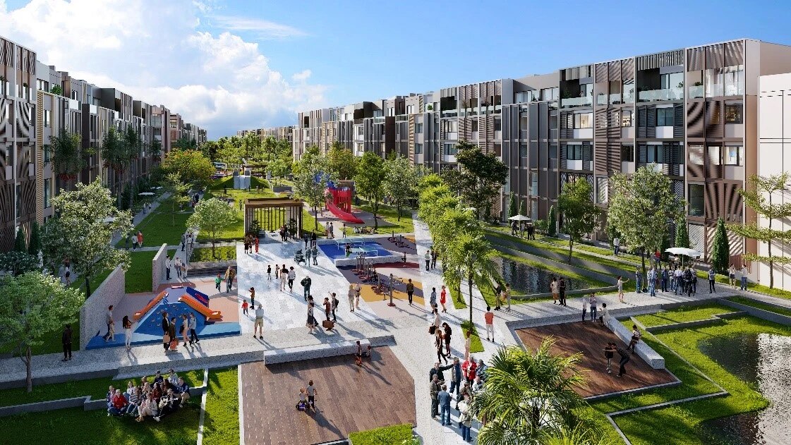 Mặt còn lại của SOHO Park View giáp công viên thoáng đãng