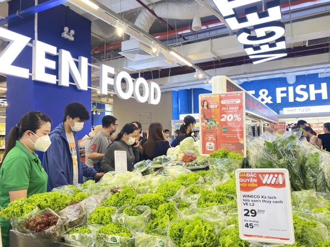 Quầy rau củ tươi tại Winmart. Ảnh: Masan Group