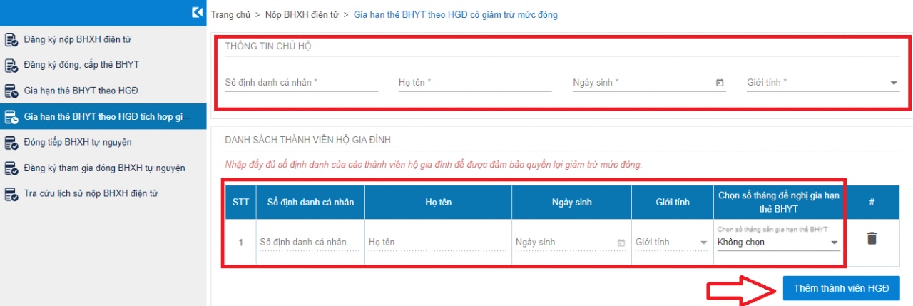 Hướng dẫn gia hạn thẻ BHYT hộ gia đình online mới nhất 2024