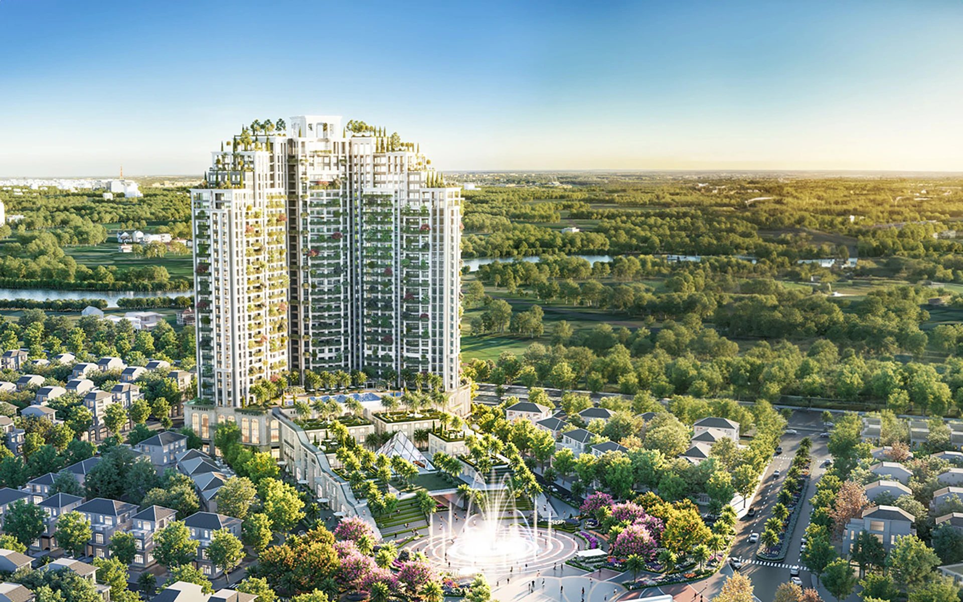 Tòa tháp cao tầng Central Park Residences nằm trong đại dự án Eco Central Park