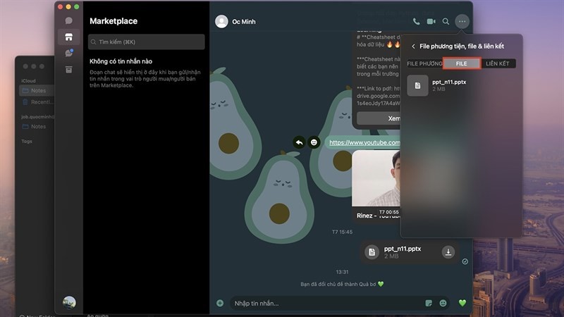 Cách xem lại các file đã gửi trên Messenger MacBook nhanh chóng