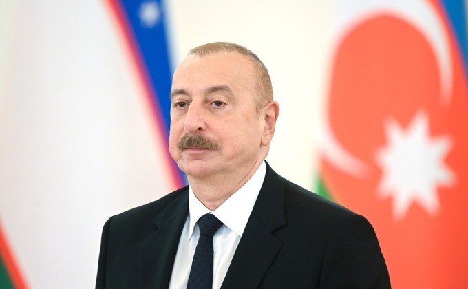 Tổng thống Azerbaijan Ilham Aliyev dự một hội nghị ở Moskva, Nga hồi tháng 5. Ảnh: AFP