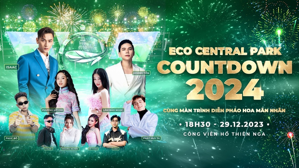 Bùng nổ đại tiệc âm thanh, ánh sáng tại Eco Central Park countdown chào 2024 - 1