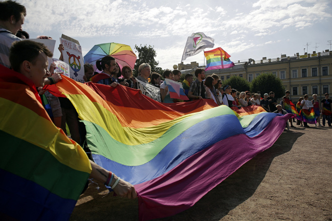 Cuộc biểu tình của cộng đồng LGBT ở thành phố St.Petersbur, Nga năm 2017. Ảnh: Reuters