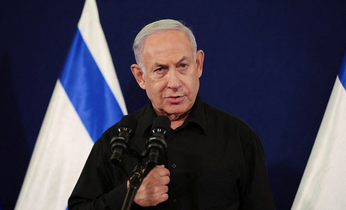 Thủ tướng Netanyahu họp báo ở Tel Aviv ngày 28/10. Ảnh: Reuters