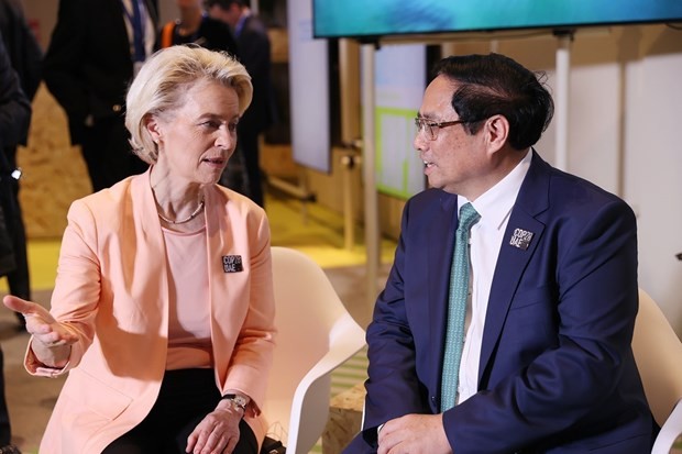 PM Pham Minh Chinh talks with EC President Ursula von der Leyen (Photo: VNA)