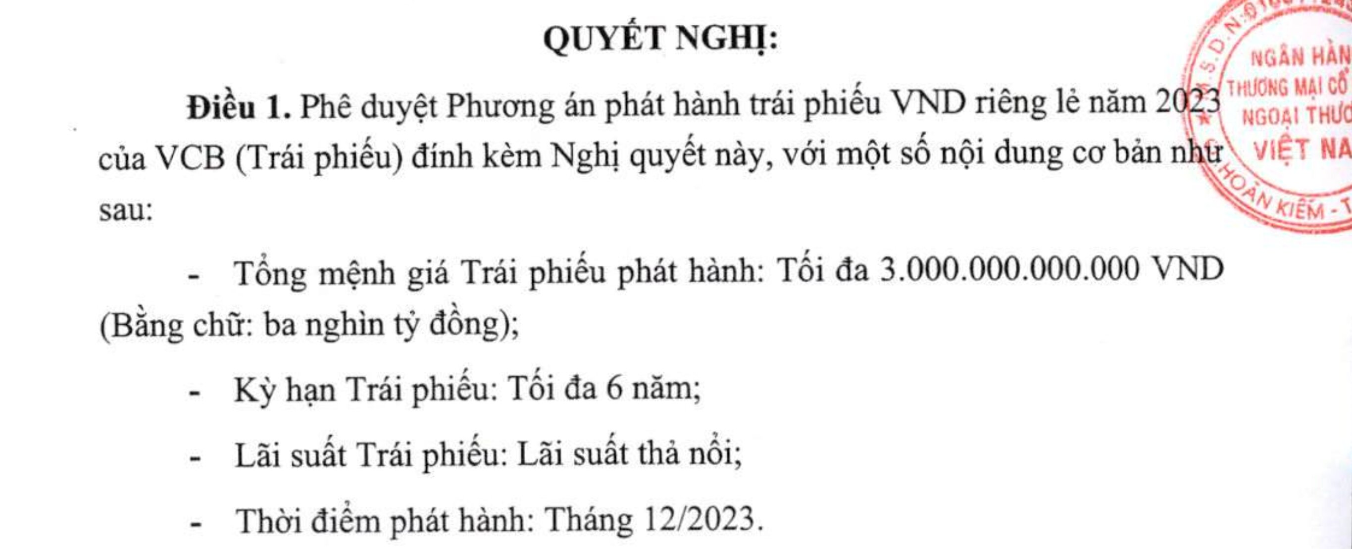 Tài chính - Ngân hàng - Vietcombank muốn huy động 3.000 tỷ đồng trái phiếu