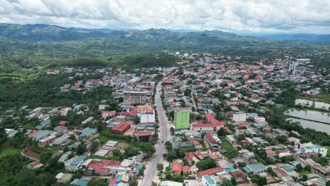 Trung tâm thị trấn Khe Sanh, Hướng Hóa. Ảnh: Võ Thạnh