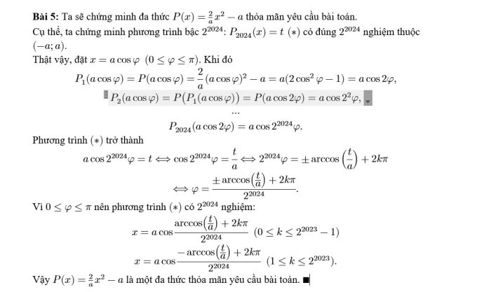 Đề và lời giải môn Toán thi học sinh giỏi quốc gia ngày thứ hai - 1