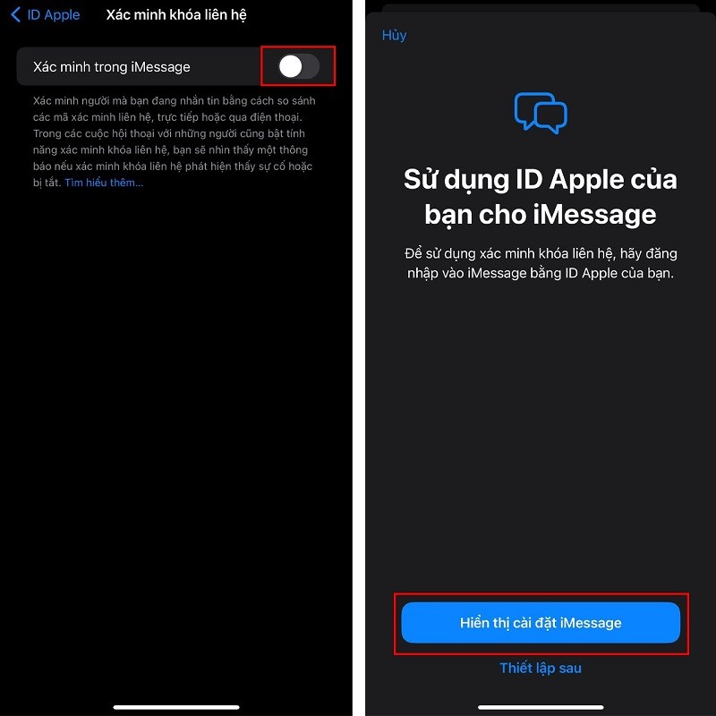 Cách bật xác minh liên hệ iMessage trên iPhone đơn giản, nhanh chóng